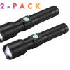 600-Lumen Rechargeable Flashlight, Black -2 PACK