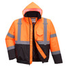 Portwest® Hi-Vis Contrast Winter Bomber Jacket Orange/Black