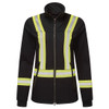Portwest® IOS375 - Women's Segmented Striped Navy Fleece Full Zip Jacket - Navy