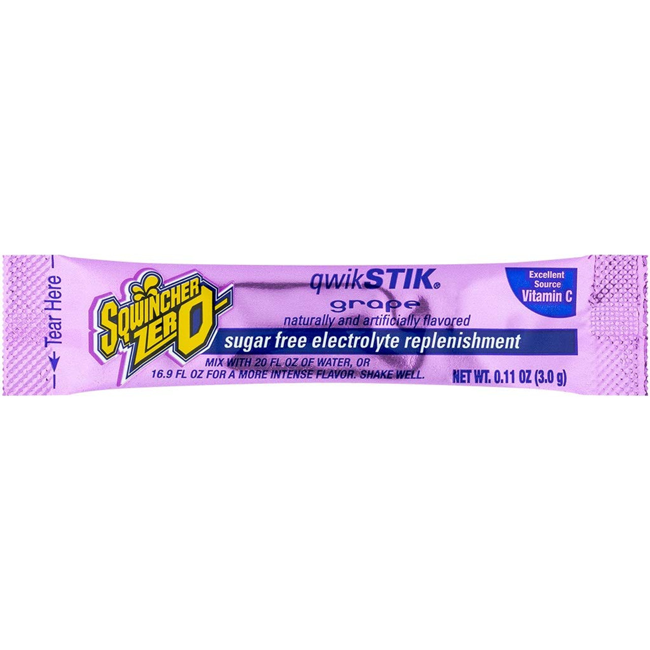 Sqwincher Zero Qwik Stik Sugar Free, Grape, 16-20 0z (Pack of 50)