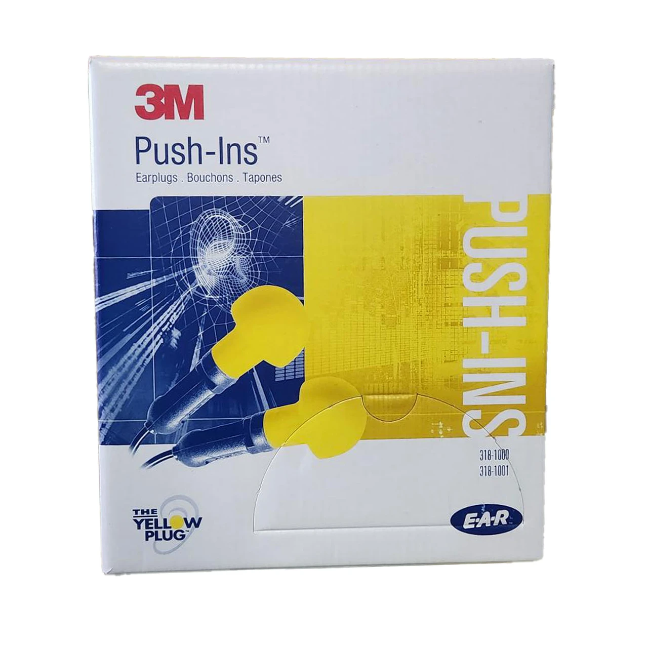 3M™  E‑A‑R™ Push-Ins™ Corded Foam Earplugs - NRR 28 dB (100 Pairs)