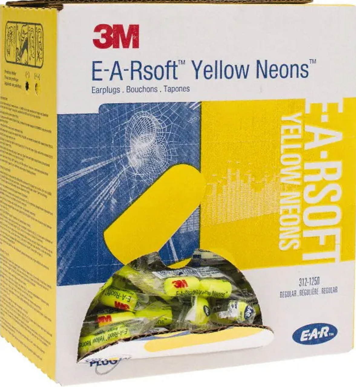 3M Classic Earplugs 312-1201, Uncorded, Poly Bag (200 PAIRS PER BOX)