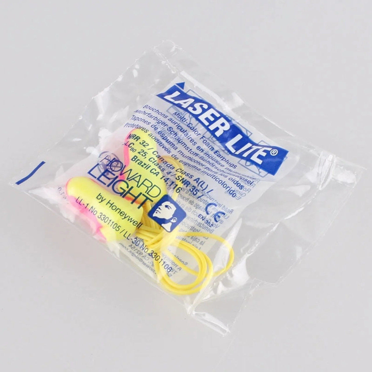 Honeywell® Howard Leight® Laser Lite™ Corded Foam Ear Plugs - NRR 32dB (100 Pairs)