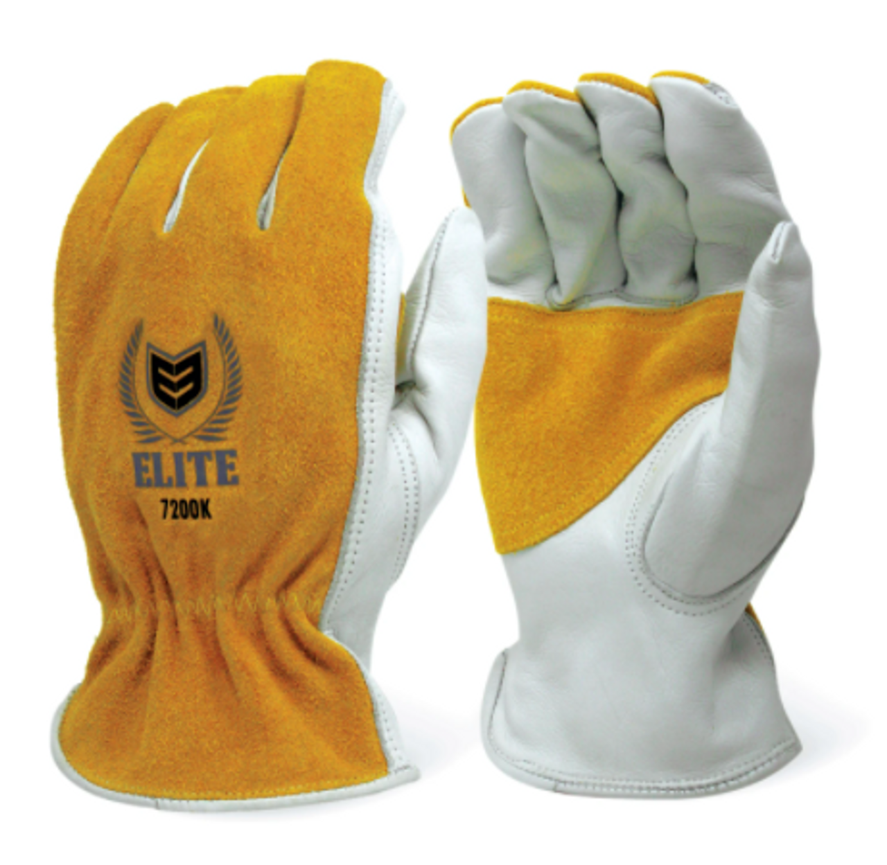 Elite Safety® Grain Cowhide with Leather Palm Patch-Kevlar Sewn