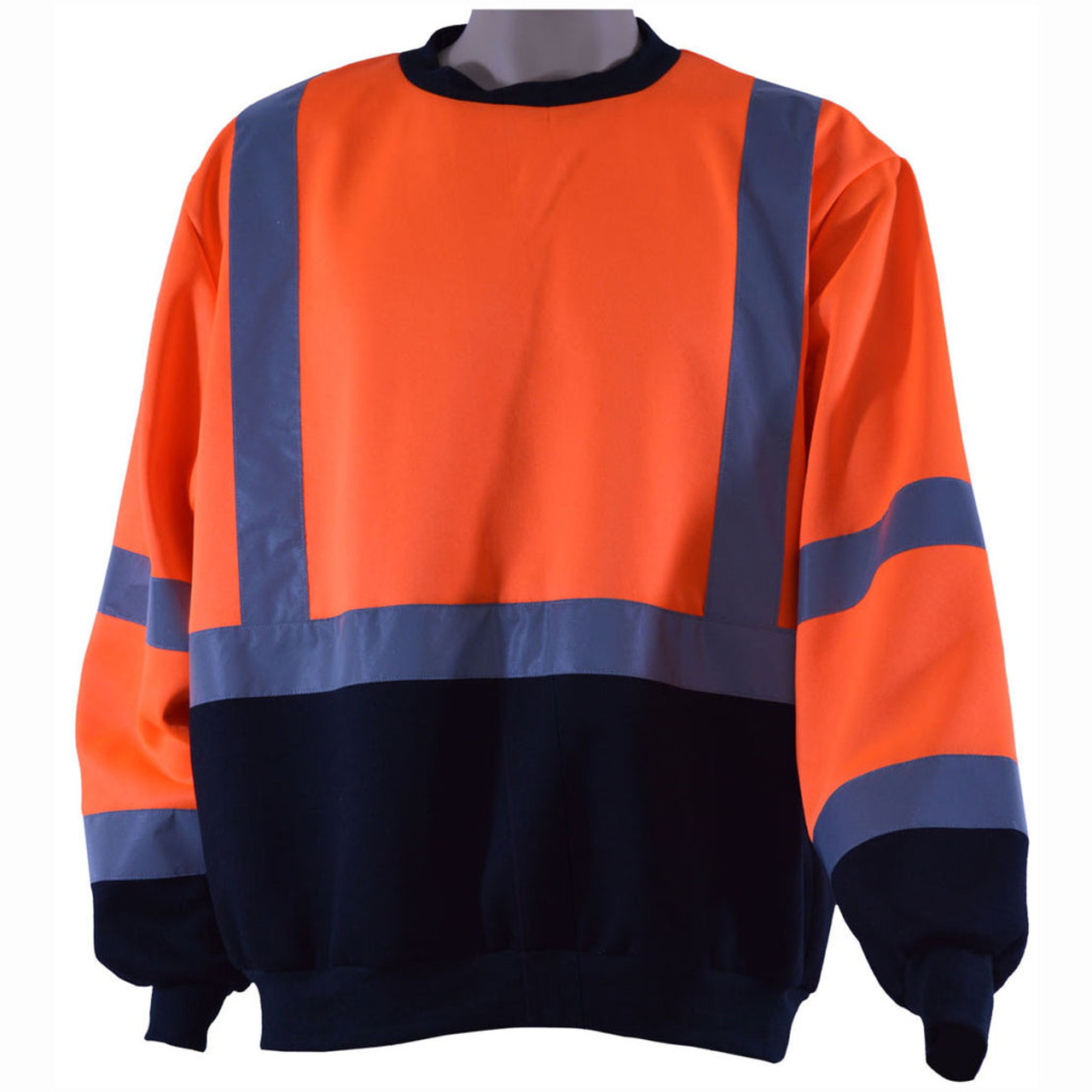 OBCSW-C3 ANSI 107-2015 Class 3 (ORANGE) Black Bottom Crew Neck Sweatshirt