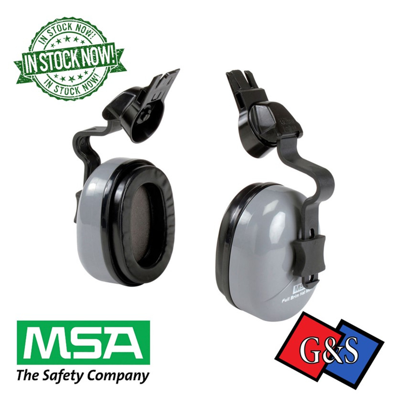 MSA Full Brim Sound Control SH Earmuffs Gray/Black, Cap-Mounted NRR 25