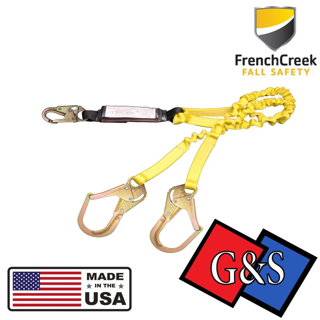 FRENCH CREEK 444ASZ Shock Absorbing Web Lanyard-Made In The USA