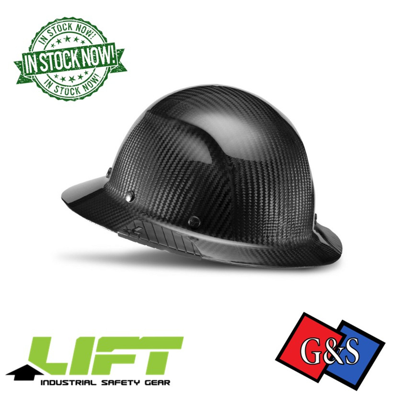 LIFT Safety® Dax Carbon Fiber Hard Hat Full Brim (Type 1 Class C) - Black
