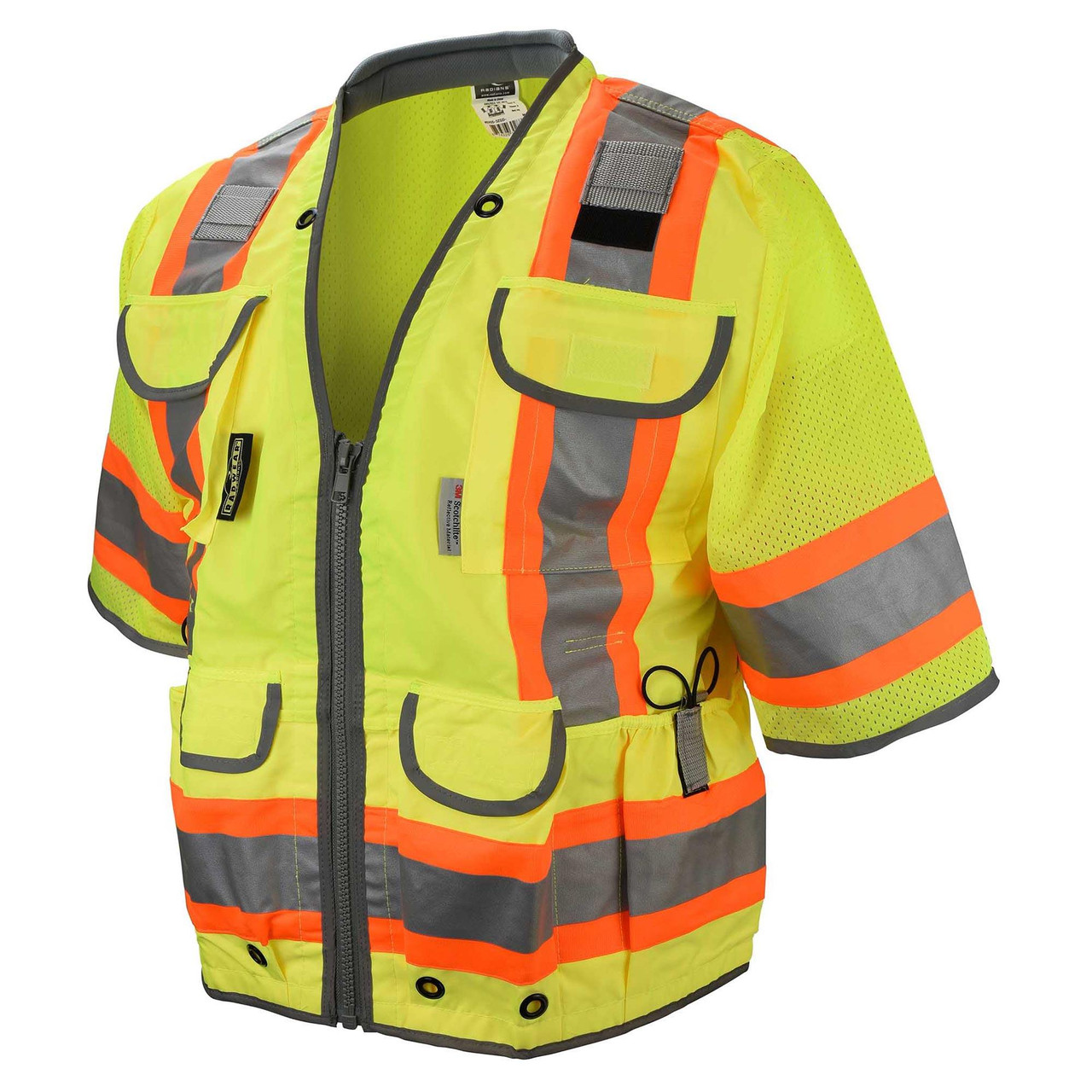 Radians SV55-3ZGD Type R Class Heavy Duty Two-Tone Engineer Safety Vest  Yellow/Lime Hi-Vis Apparel GS Safety Products