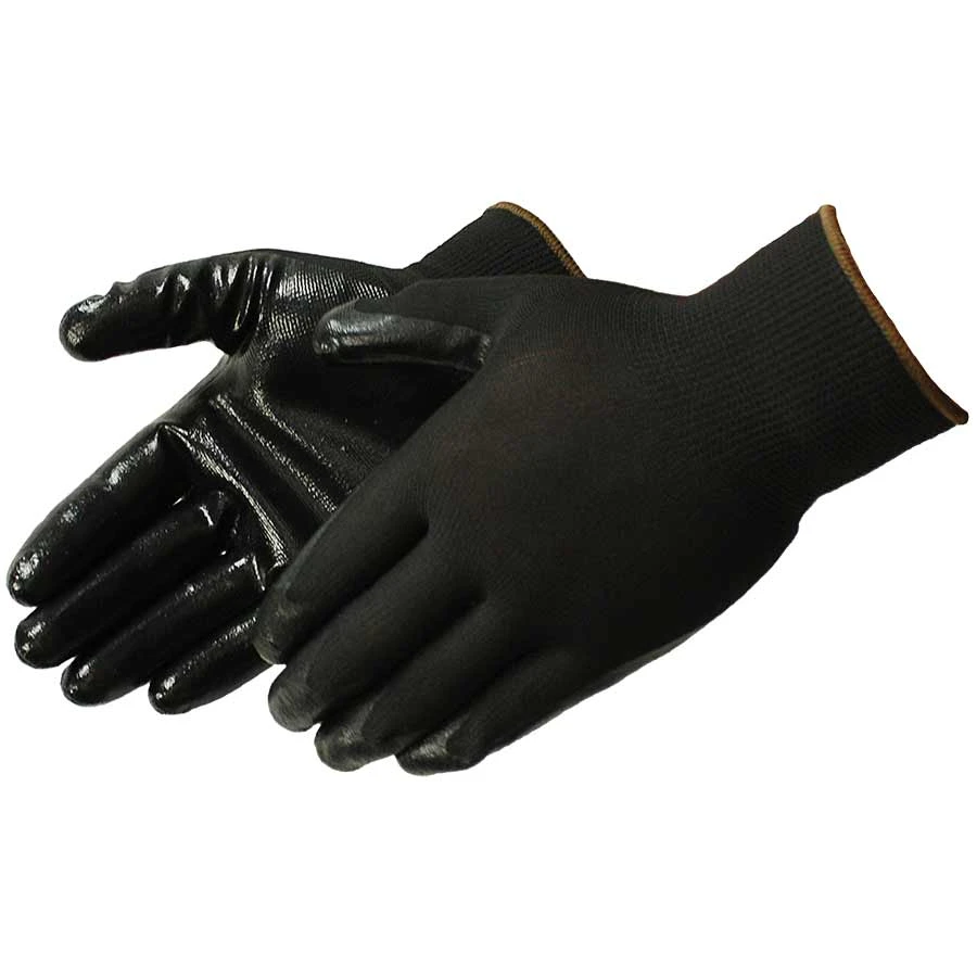 Liberty Safety® Black Nitrile Coated Nylon Gloves (Sold by the dozen)