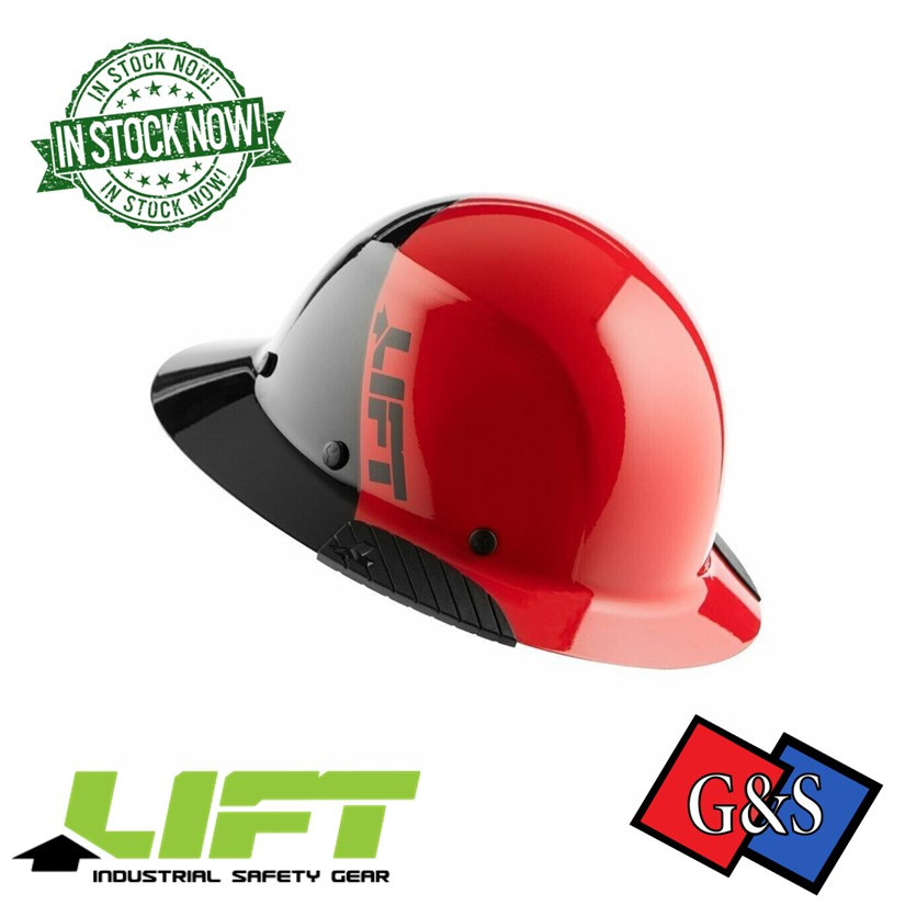 LIFT Safety® Dax Hard Hat Full Brim (Type 1 Class G/C) - Red