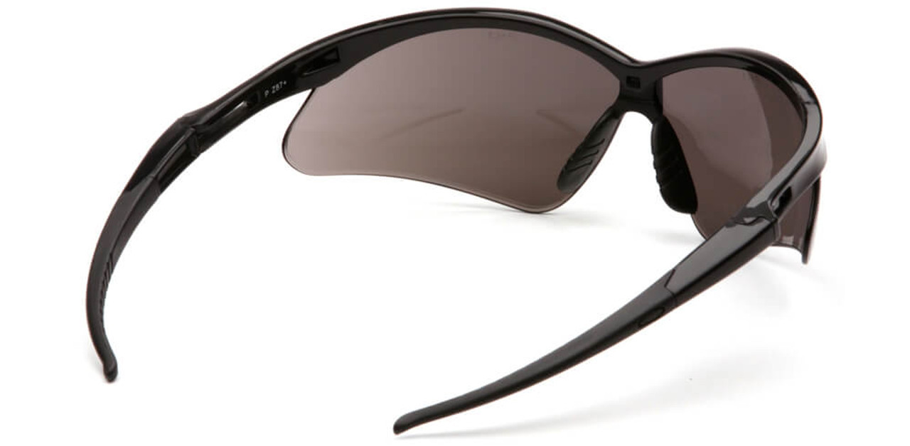 Pyramex SB6310SP PMXtreme Safety Glasses with Black Frame and Silver Mirror Lens W/Rubber Nose Temple