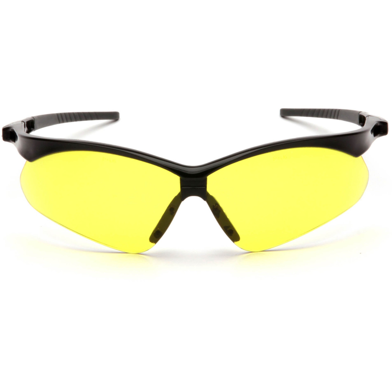 Pyramex SB6310SP PMXtreme Safety Glasses with Black Frame and Amber Lens W/Rubber Nose Temple