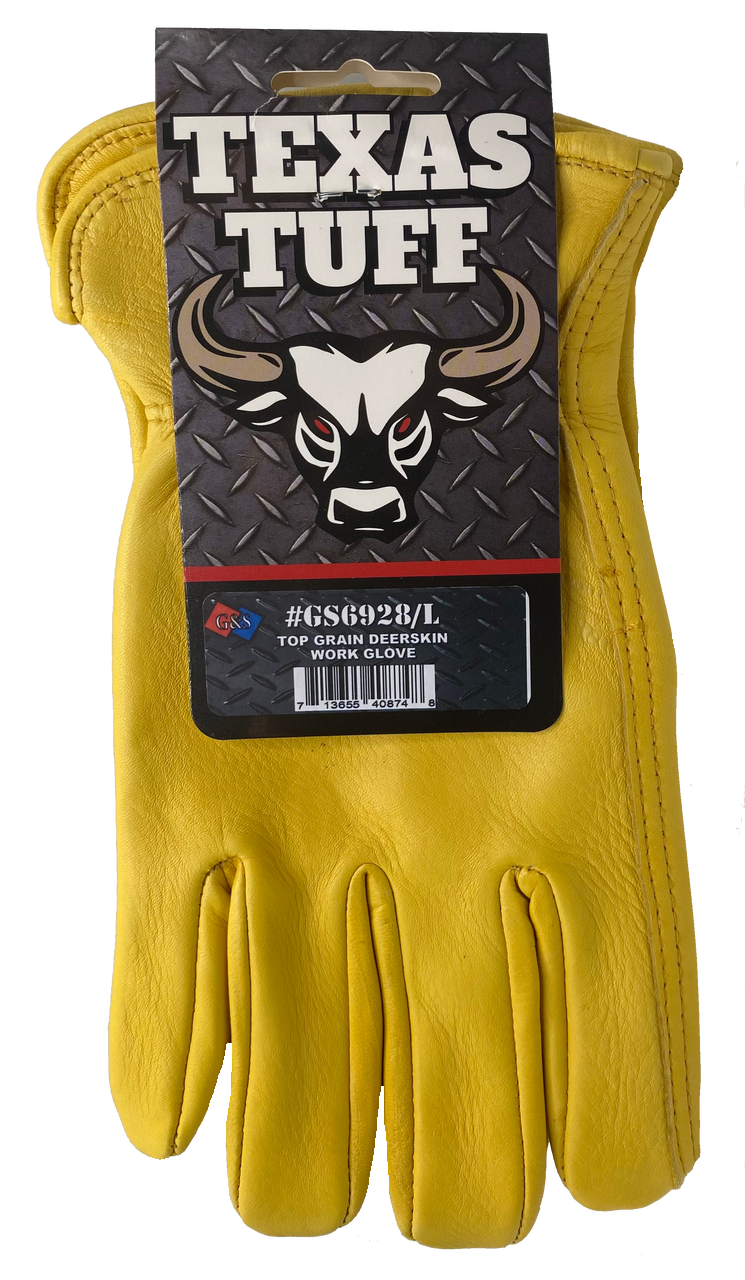 TEXAS TUFF Unlined Deerskin Leather Driver Glove with Keystone Thumb #ALLSAFETYNOBULL #TEXASTUFF