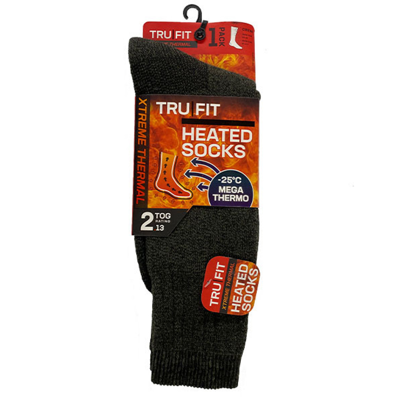 Tru Fit Xtreme Thermal Heated Crew Socks (1 pack) - G & S Safety Products