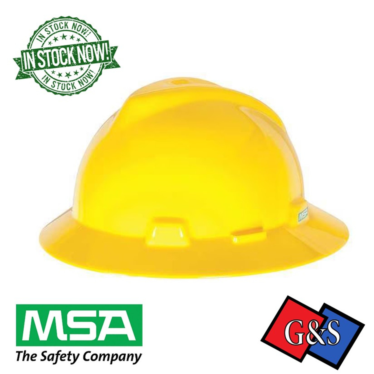 MSA® V-Gard® Full Brim Hard Hat (Type 1 Class E) - Yellow
