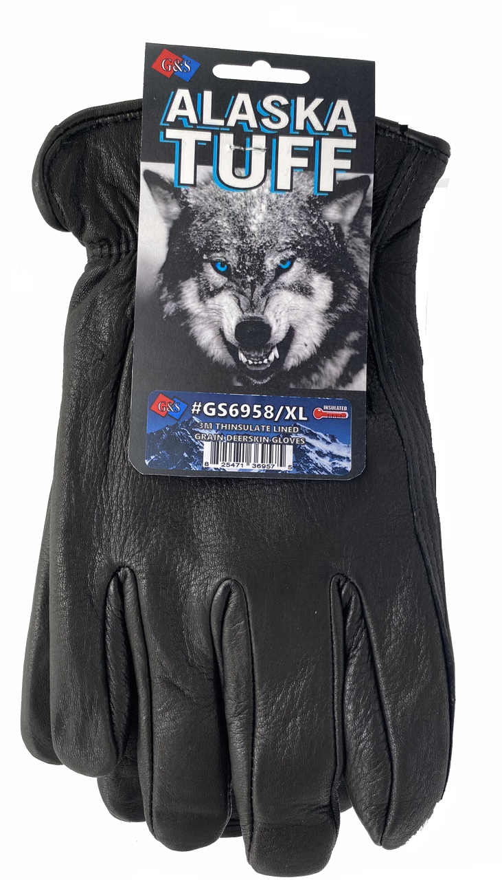 GS6958BK - 3M Thinsulate™ Lined Premium Black Deerskin Glove