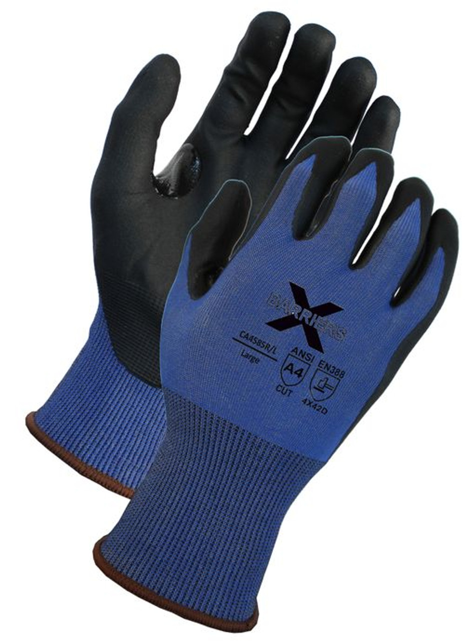 (ANSI A4) Black Micro-Foam Nitrile Palm And Fingers Coated With Reinforced Thumb Crotch