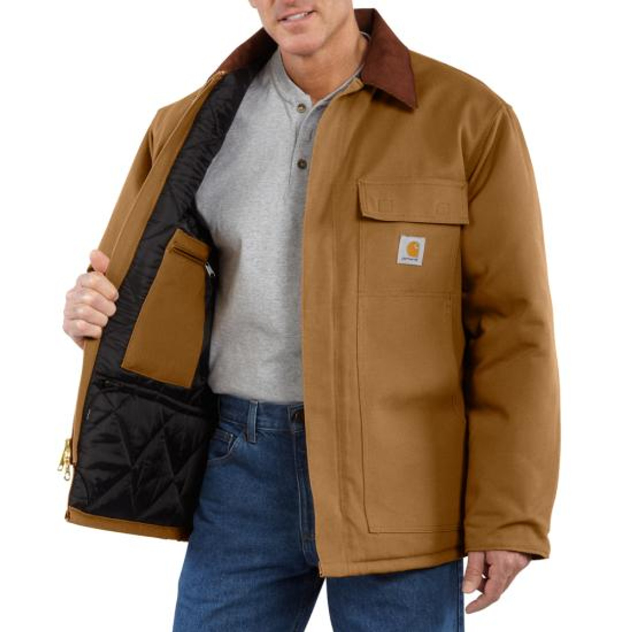 ★Carhartt Traditional coat C003-BLK 2XL Carhartt® Duck Traditional Insulated Coat - Black - Gear