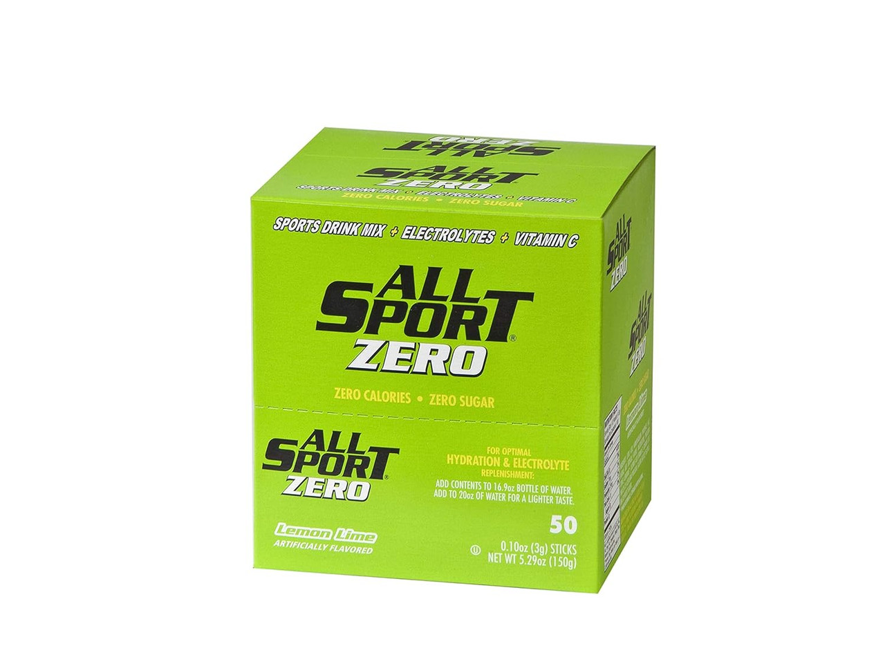 All Sport Powder Hydration (Lemon Lime) Stick, Zero Calorie, Performance Electrolyte Drink Mix, Sugar Free, 2x Potassium, 50 CT