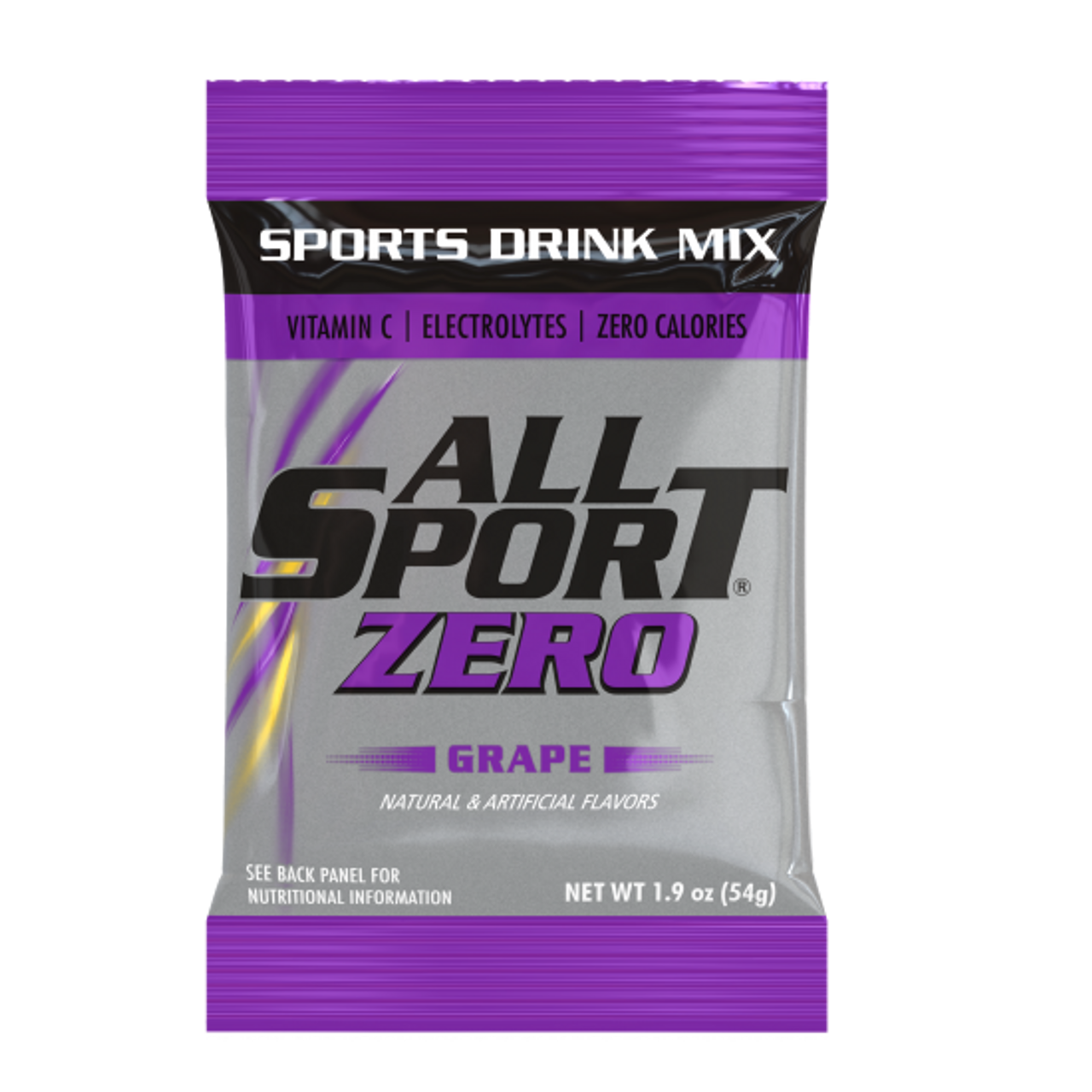 All Sport Zero (Grape Zero) Electrolyte Sport Drink Mix, Sugar Free, 1.9OZ Bag Yields 2.5 Gallons, 30 Ct.
