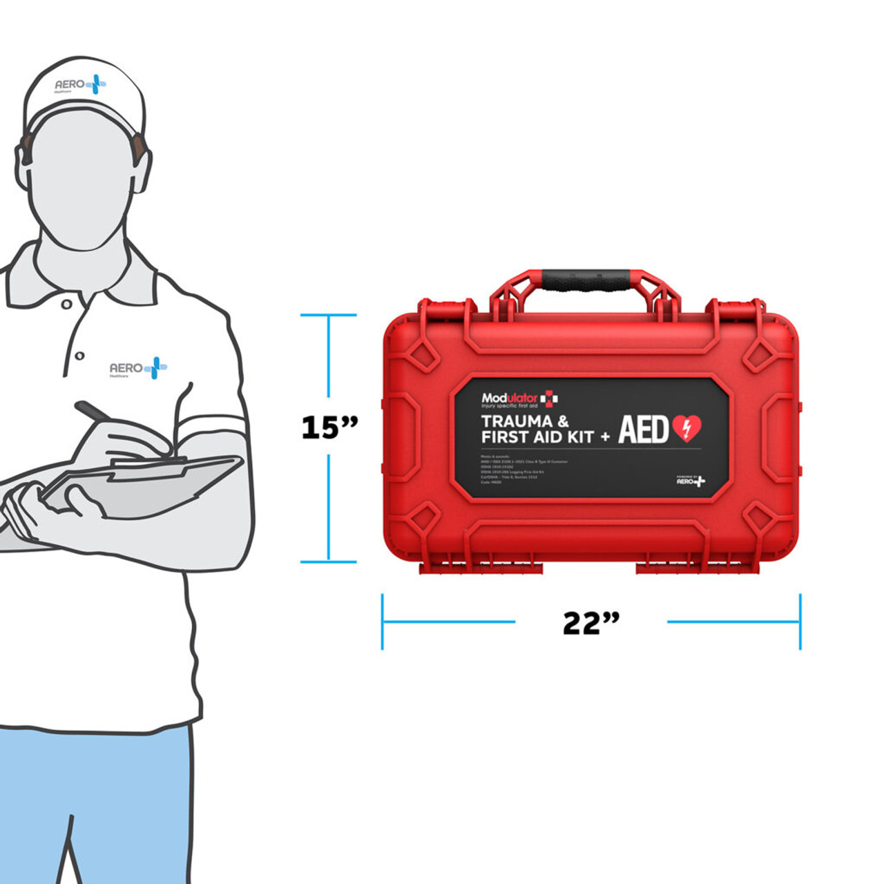 Aero Health Care Modulator Trauma Kit with Heartsine 360P – XL Rugged Hard Case