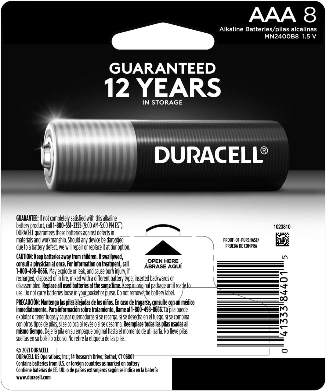 Duracell Coppertop AAA Batteries with Power Boost Ingredients, 8 Count ( 1 Pack)