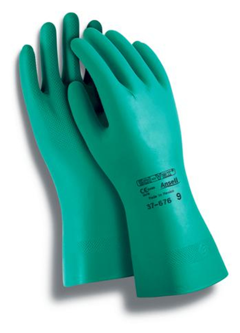 Ansell® Sol-vex® 37-155 Premium Chemical Resistant Gloves-(12 PAIRS)