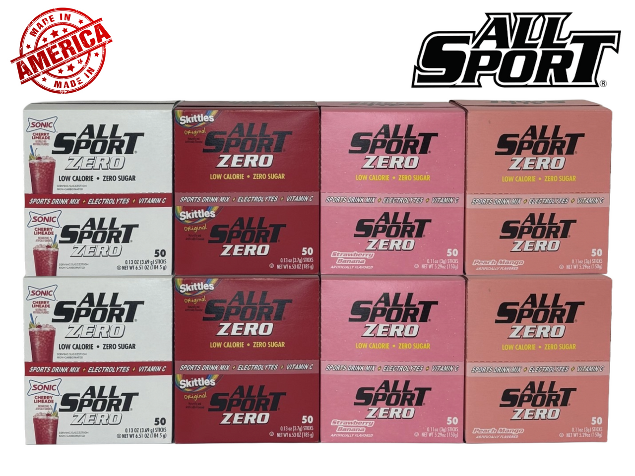 All Sport® Zero Sugar Powder Hydration Sticks - Red Variety (8 pack)