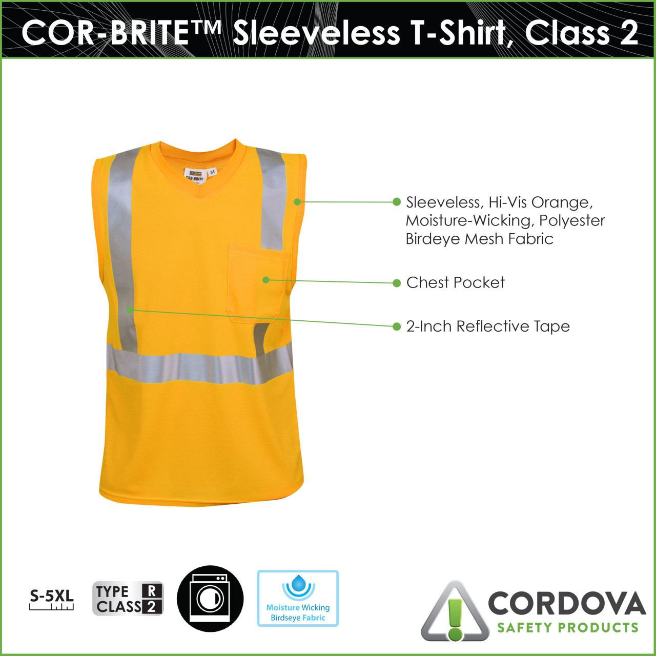 Cordova® COR-BRITE® Sleeveless Shirt (Type R Class 2)