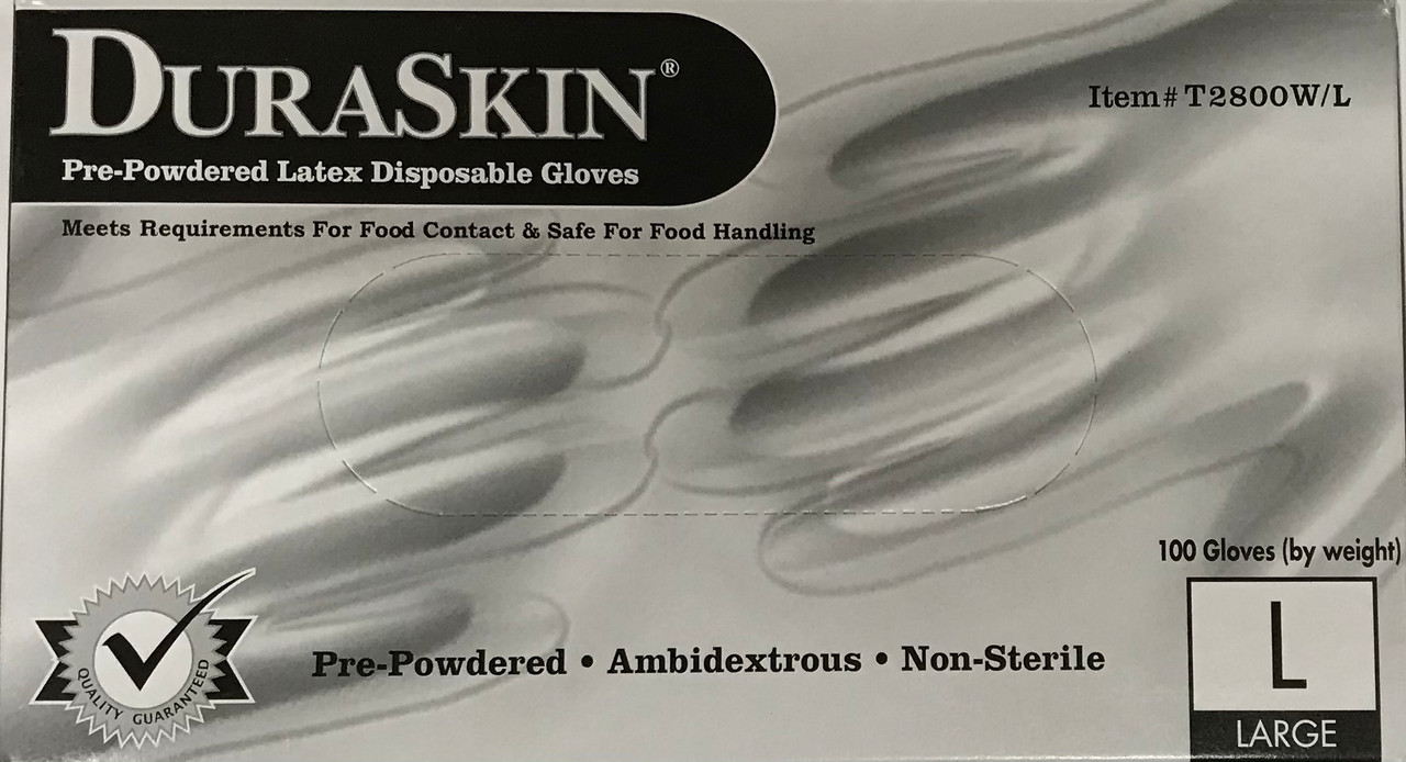 Duraskin 5 mil Industrial Grade Powdered Latex Exam Gloves