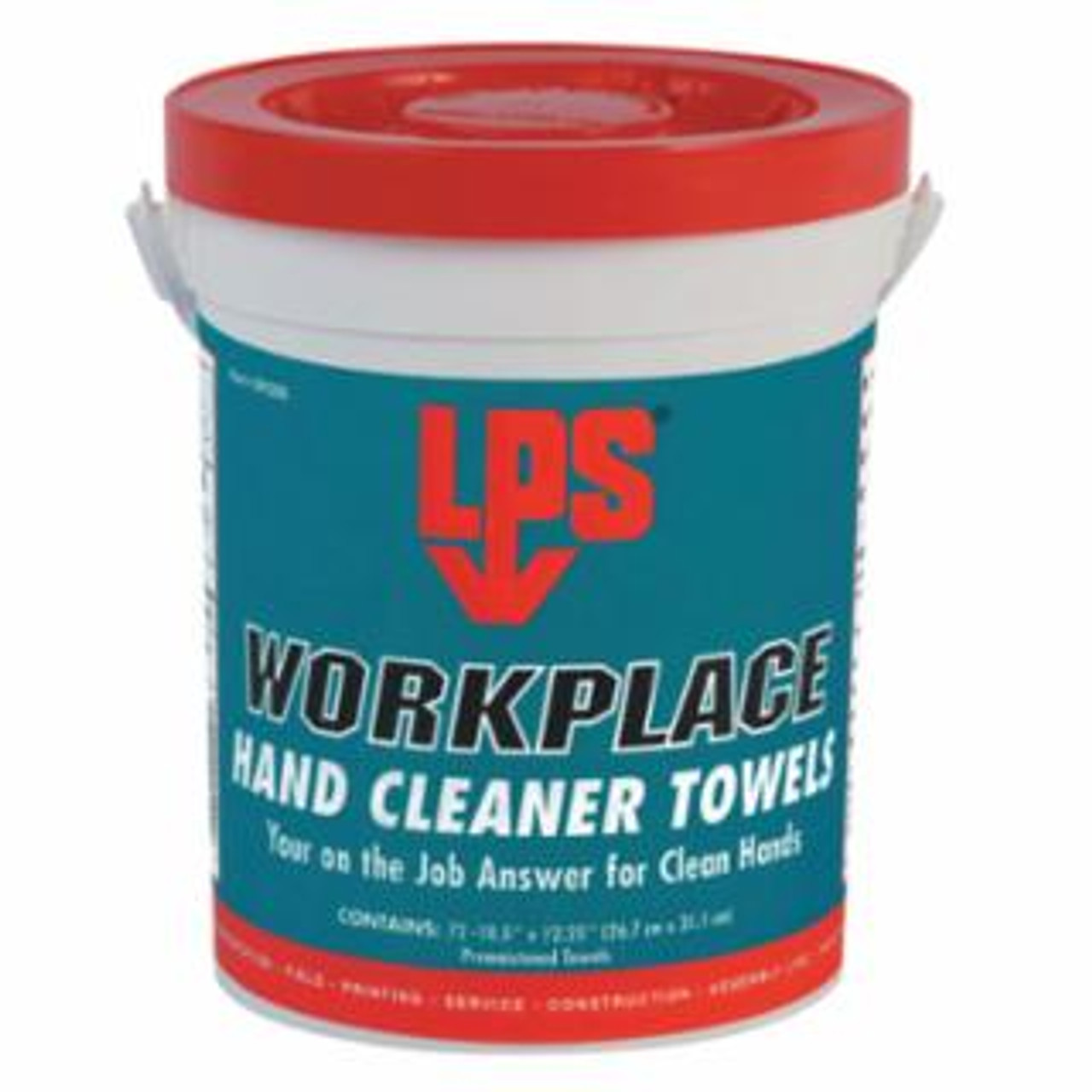 LPS® WorkPlace Hand Cleaner Towels, Citrus, Wet Wipe Bucket, 72 Towels (6 buckets per case)