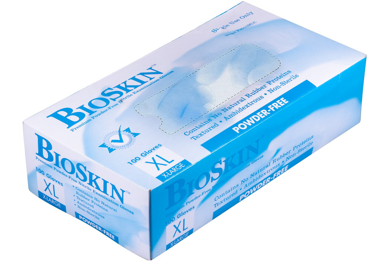 Blue Bioskin 4mil medical Grade Micro-Textured Disposable Gloves (100 Per Box)