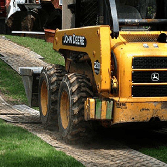 AlturnaMAT 3' x 6' Ground Protection Mat - 120-Ton Load Capacity – Black Tread 