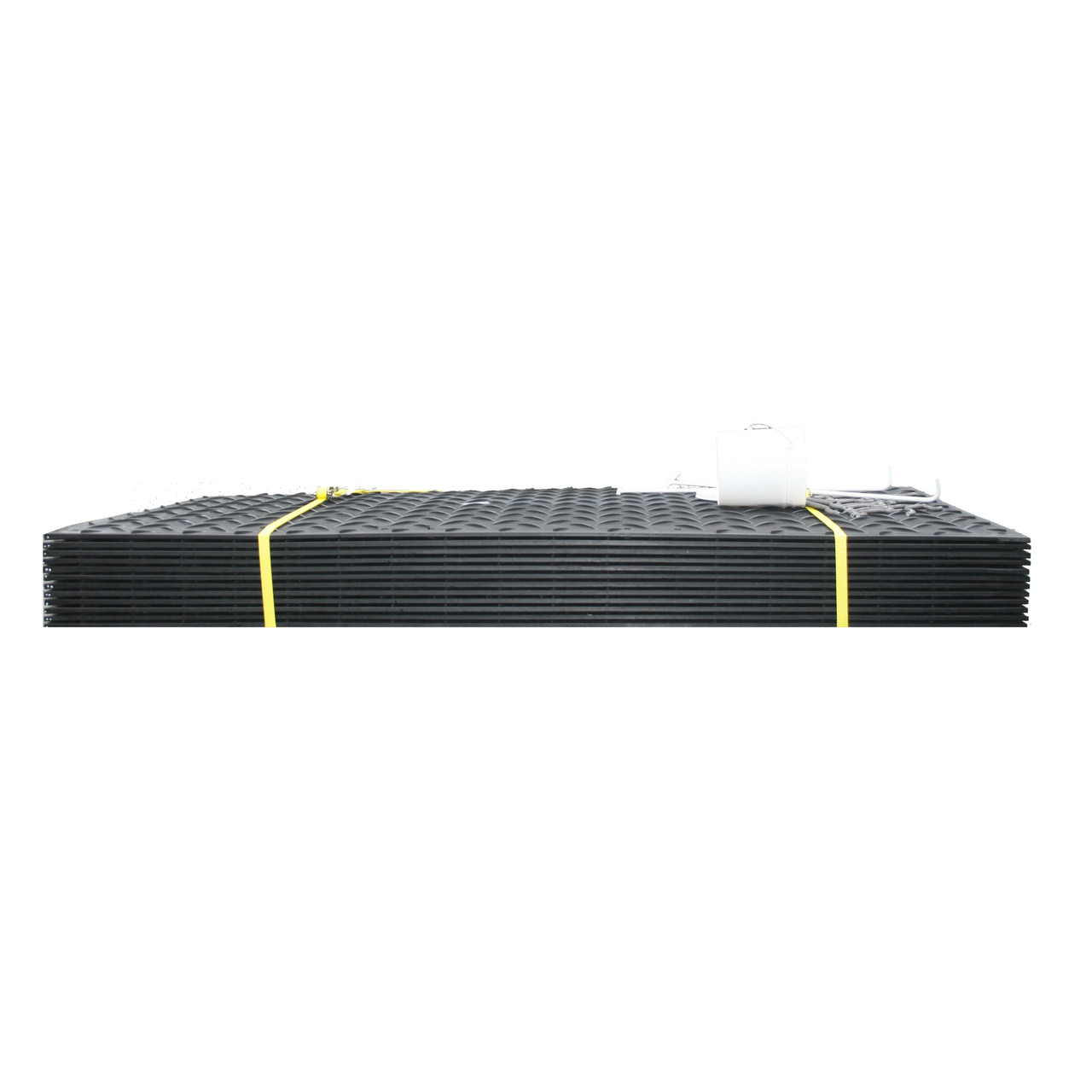 AlturnaMAT® 12 Pack - 4' x 8' HDPE Ground Protection Mats - 120 Ton Load Capacity - Black Tread 