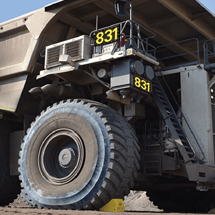 CHECKERS® Heavy-Duty Wheel Chock - 95-165 in. Tire Diameter - Up to 800 Ton Capacity 