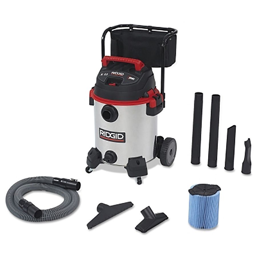 Ridgid® Stainless Steel Wet/Dry Vac w/ Cart (Model 1610RV)