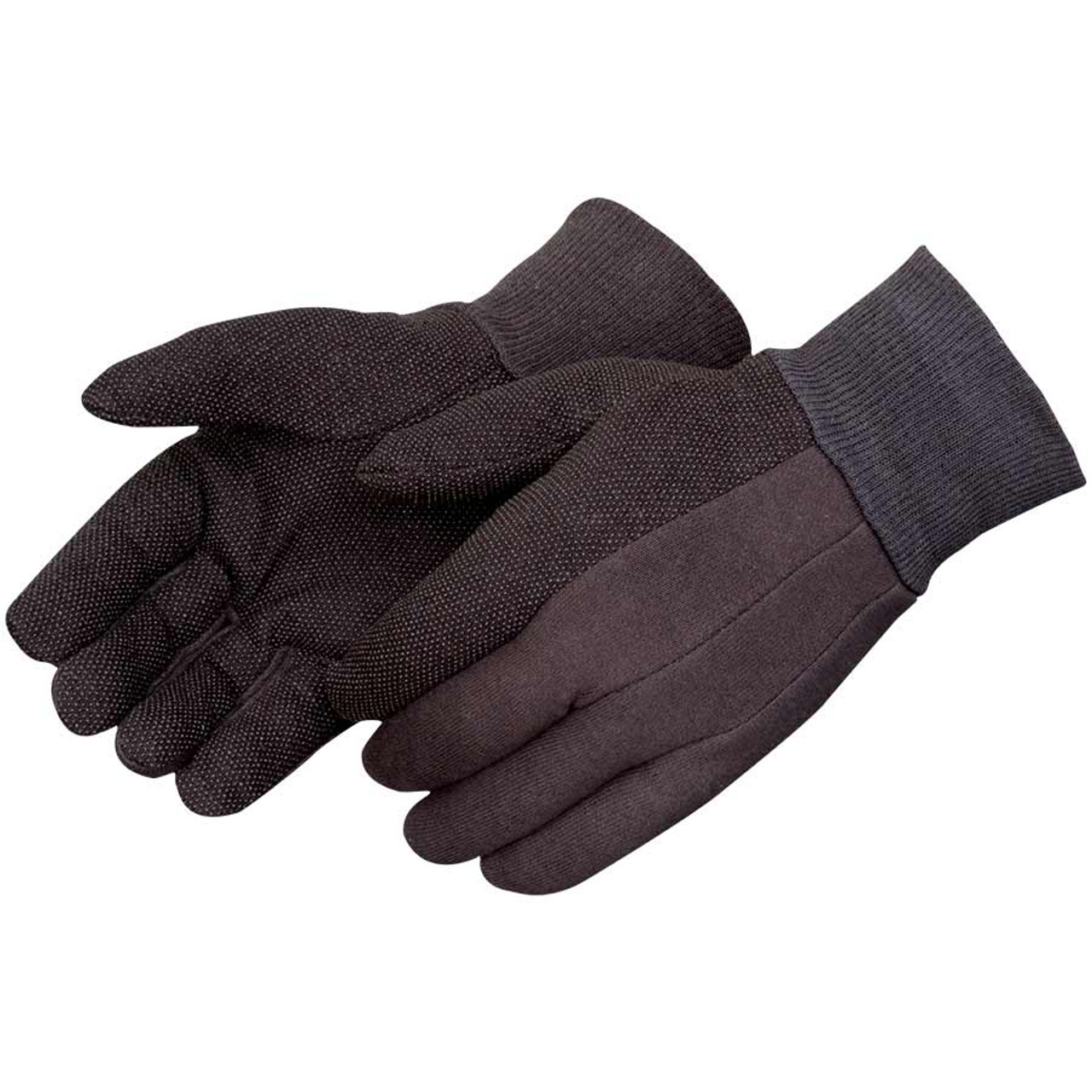 Men's Large Size,Brown Micro-dot Jersey Gloves - 4504Q (1 DOZEN)