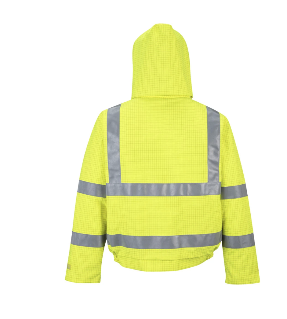 Portwest US773 Bizflame Rain Hi-Vis Anti-static FR Treated Safety Bomber Jacket-BACK