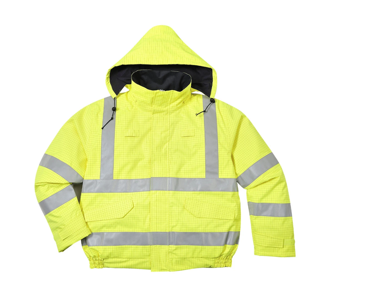 Portwest US773 Bizflame Rain Hi-Vis Anti-static FR Treated Safety Bomber Jacket-FRONT