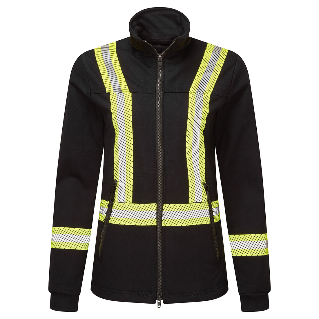 Portwest® IOS375 - Women's Segmented Striped Navy Fleece Full Zip Jacket - Navy