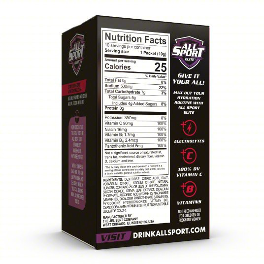 ALL SPORT Sports Drink Mix 30812 Strawberry Watermelon, Single-Serve, 5.9 oz Concentrate (10 Per Pack)