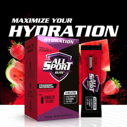 ALL SPORT Sports Drink Mix 30812 Strawberry Watermelon, Single-Serve, 5.9 oz Concentrate (10 Per Pack)
