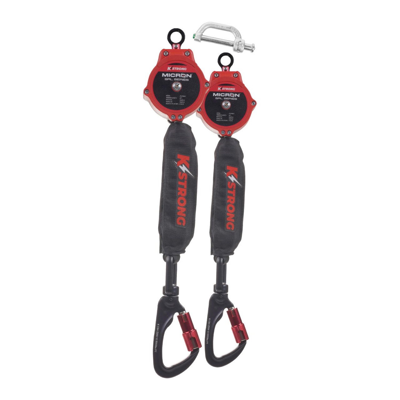 KStrong® Micron™ Dual 6 ft. Class 1 Personal SRL-P w/ Aluminum Swivel Carabiners & Dual Dorsal Connector (ANSI)