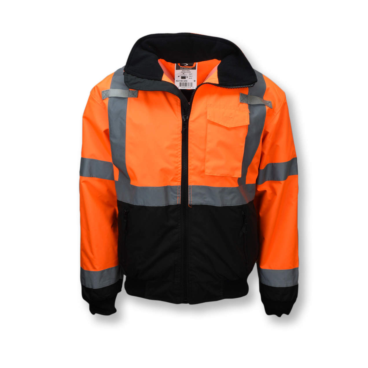 Radians Class 3 Two-in-One High Visibility Bomber Safety Jacket - Orange/Black