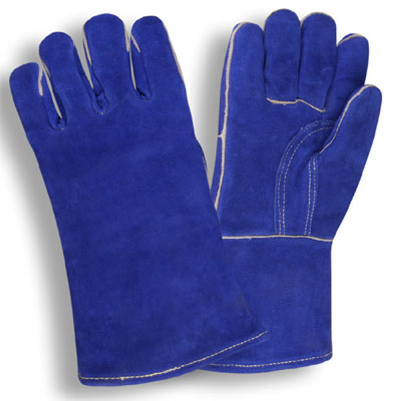 blue welding gloves