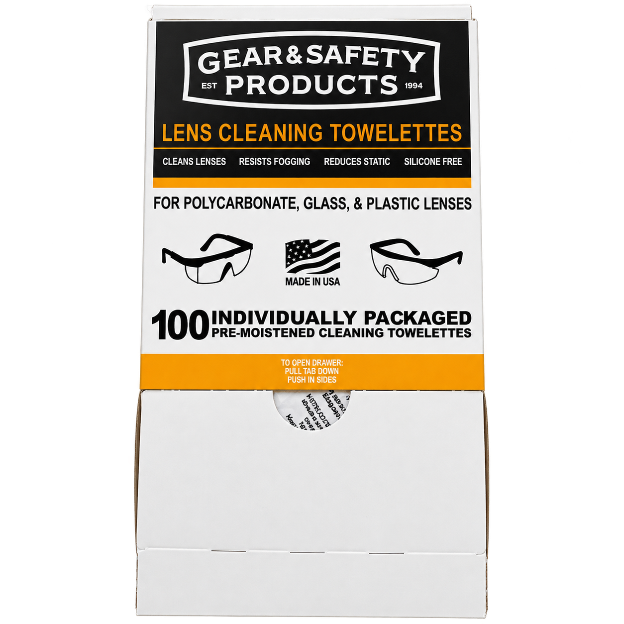 Gear & Safety Lens Cleaning Towelettes 