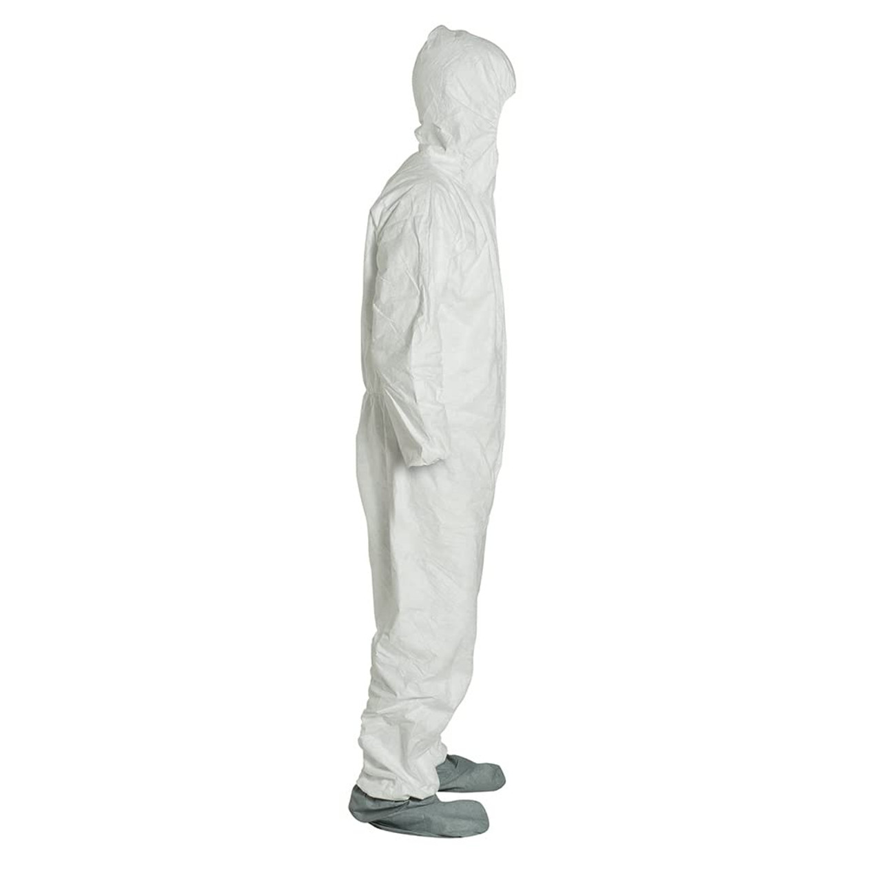 DUPONT ™ TYVEK® TY122SWH WHITE COVERALL W/ HOOD  BOOTS (25 PER CASE) Disposable  Suits Disposable Protective Clothing GS Safety Products