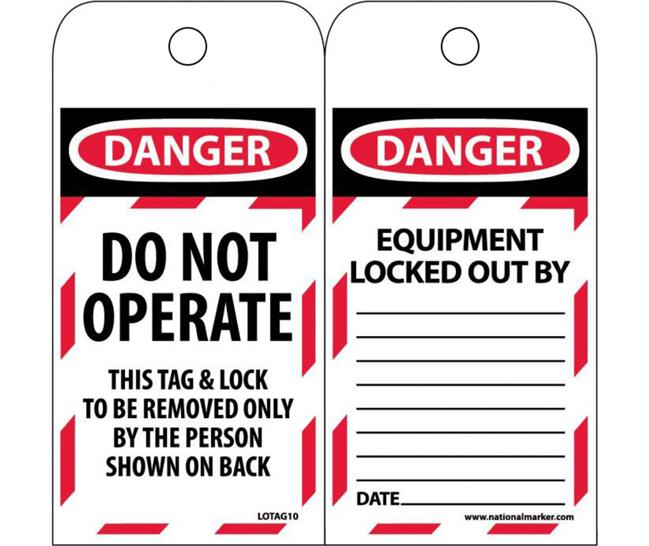 Lockout / Tagout Vinyl Tags Pack of 25 G S Safety Products