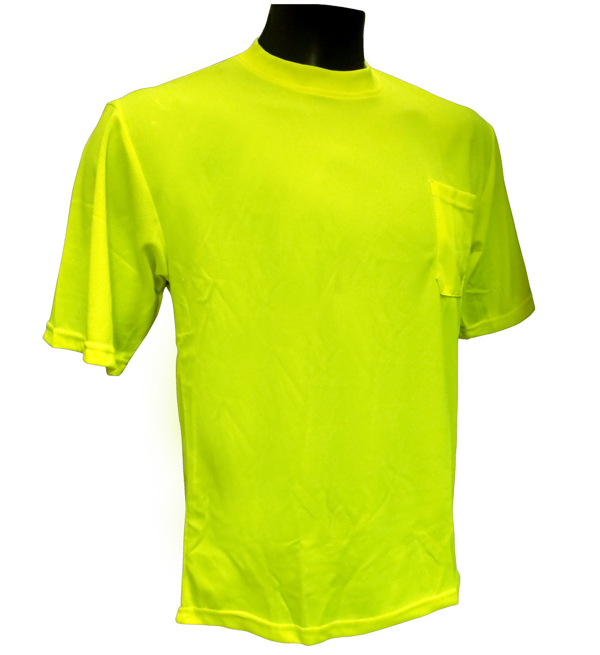 Moister wicking Hi-Vis Knit Lime T-Shirts-FRONT